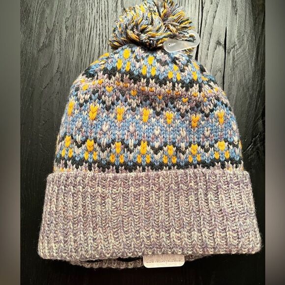 Free People NWT First Frost Fairisle Pom Pom Beanie - Picture 7 of 7
